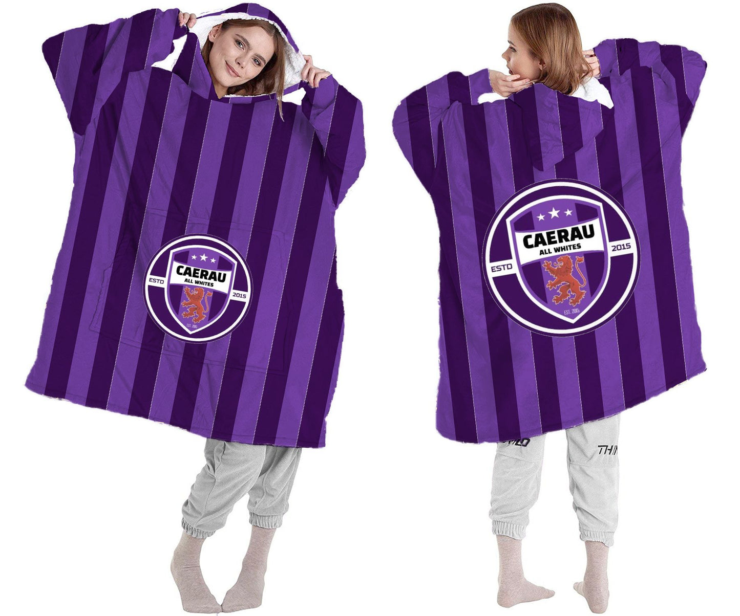 Customised Adult and Kids Hoodie Blanket Full Sherpa Fleece Over Sized Hooded Jumper - my merch