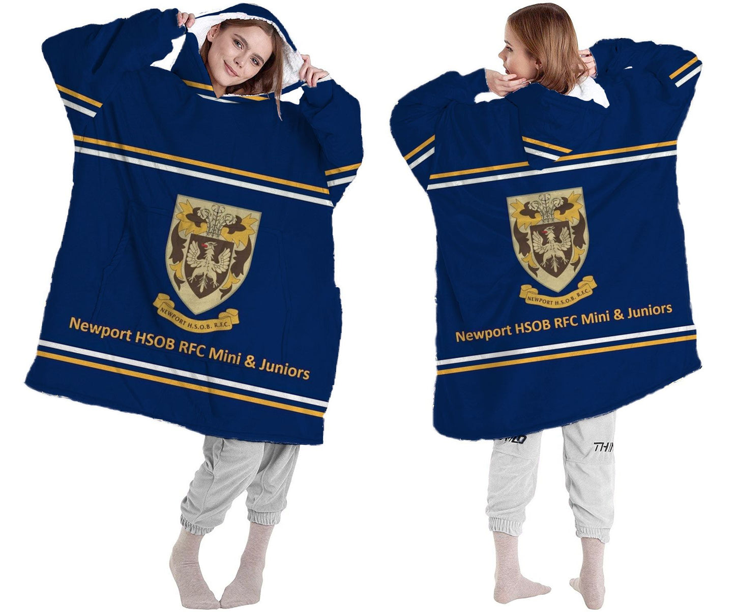 Customised Adult and Kids Hoodie Blanket Full Sherpa Fleece Over Sized Hooded Jumper - my merch
