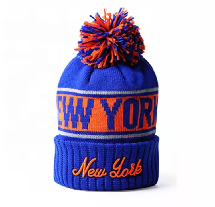 Customised Fleece-Lined Bobble Hats for Sports Teams - my merch