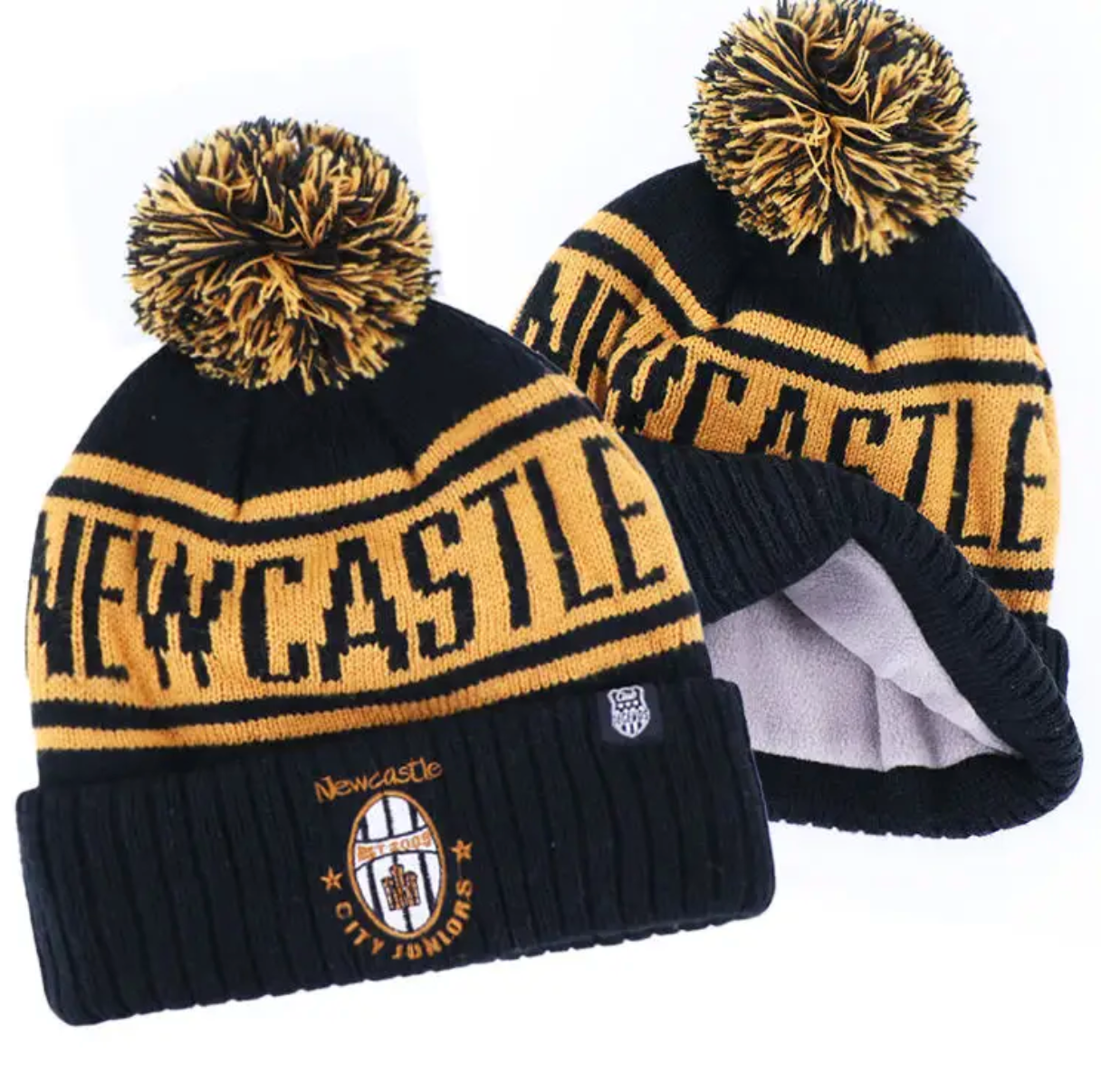 Customised Fleece-Lined Bobble Hats for Sports Teams - my merch