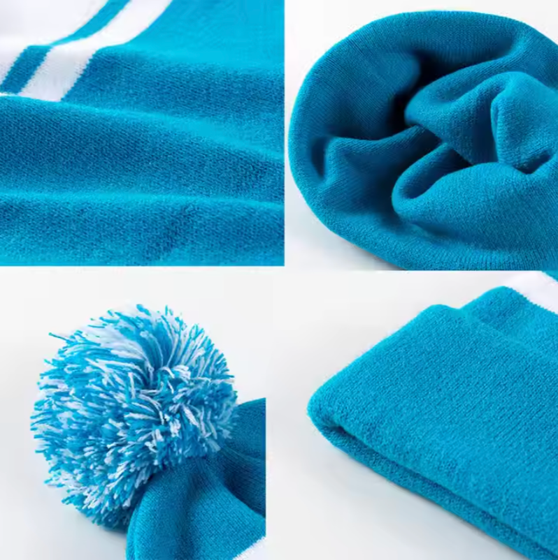 Customised Fleece-Lined Bobble Hats for Sports Teams - my merch