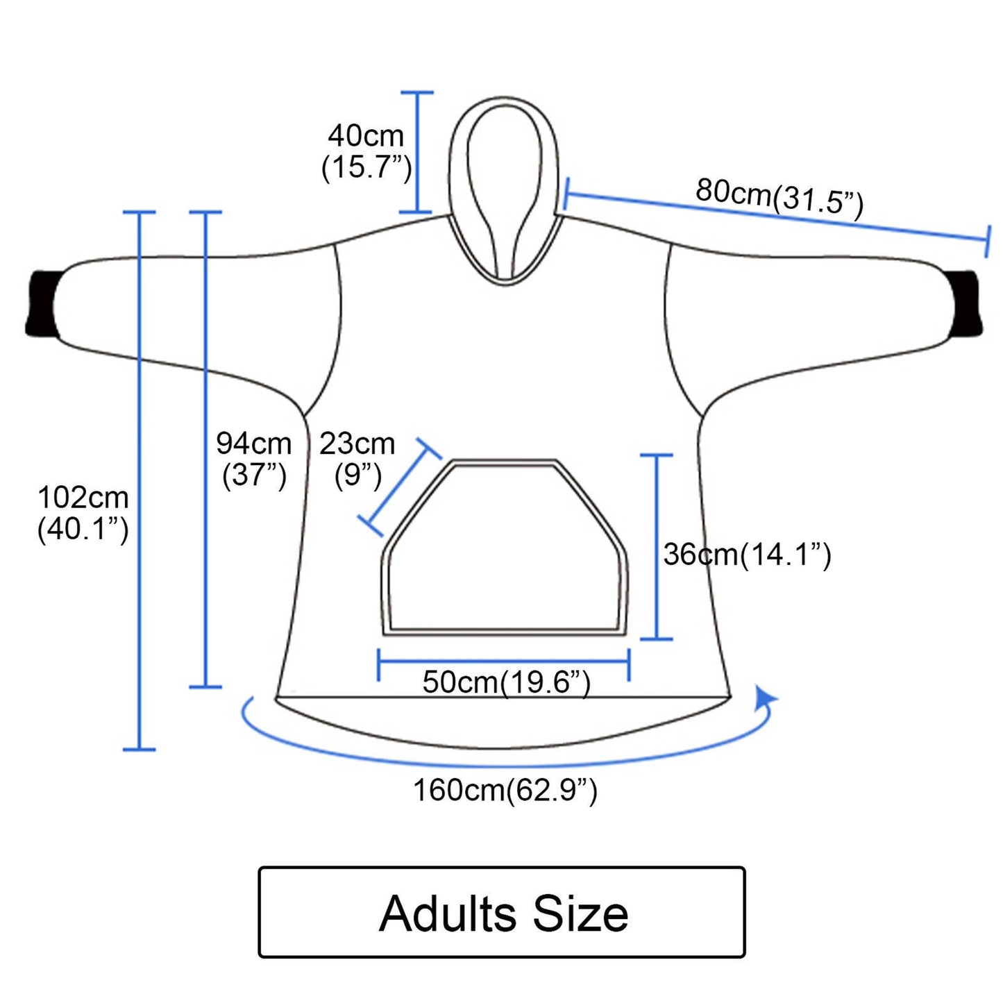Custom High Quality Unisex Adult and Kids Microfiber Sherpa Fleece Custom Oversized Wearable Hoodie Blanket Hoodie Oversized - wrapmyphone.com
