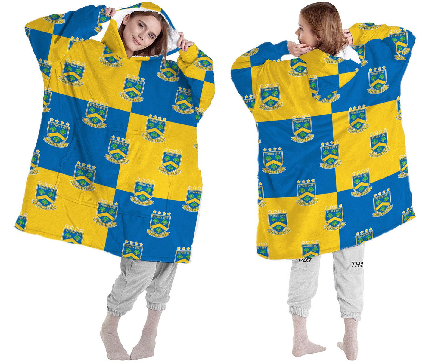 Customised Adult and Kids Hoodie Blanket Full Sherpa Fleece Over Sized Hooded Jumper - my merch