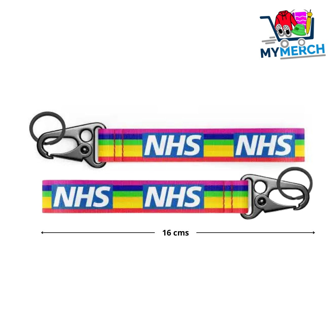 NHS Lanyard Mini Key Ring with Rainbow NHS Croc Charm - my merch